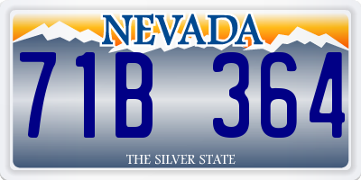 NV license plate 71B364