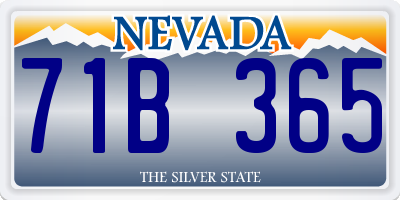 NV license plate 71B365