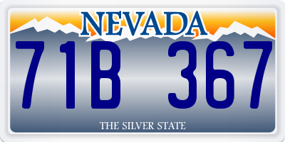 NV license plate 71B367