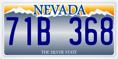 NV license plate 71B368