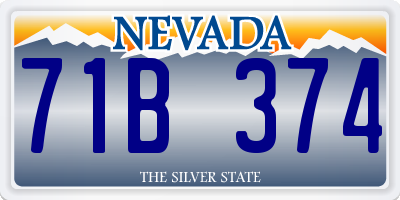 NV license plate 71B374