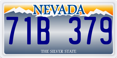 NV license plate 71B379