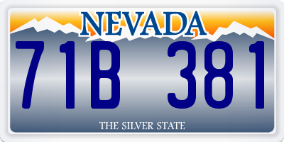 NV license plate 71B381