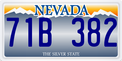 NV license plate 71B382