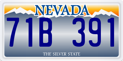 NV license plate 71B391