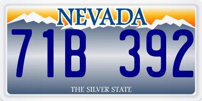 NV license plate 71B392