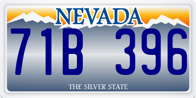 NV license plate 71B396