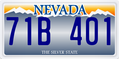 NV license plate 71B401