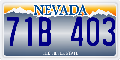 NV license plate 71B403