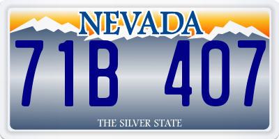 NV license plate 71B407