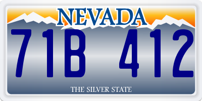NV license plate 71B412