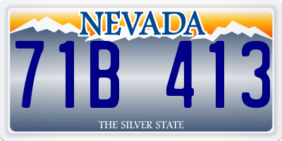 NV license plate 71B413