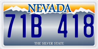 NV license plate 71B418