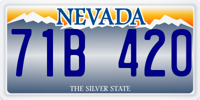 NV license plate 71B420