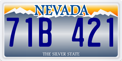NV license plate 71B421