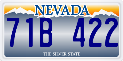 NV license plate 71B422