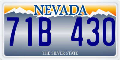 NV license plate 71B430