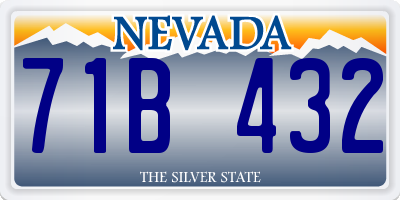 NV license plate 71B432