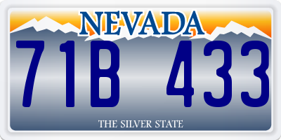 NV license plate 71B433