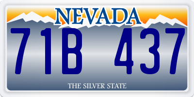 NV license plate 71B437