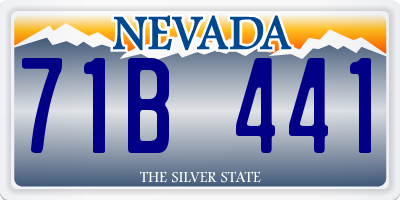 NV license plate 71B441