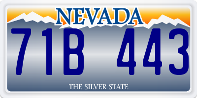 NV license plate 71B443