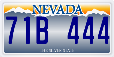 NV license plate 71B444