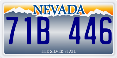 NV license plate 71B446