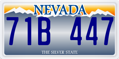 NV license plate 71B447