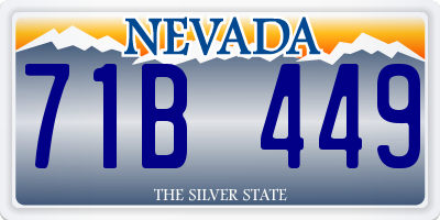 NV license plate 71B449