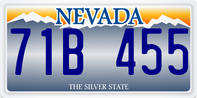 NV license plate 71B455