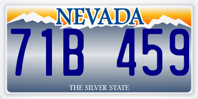 NV license plate 71B459