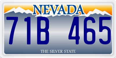 NV license plate 71B465