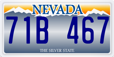 NV license plate 71B467