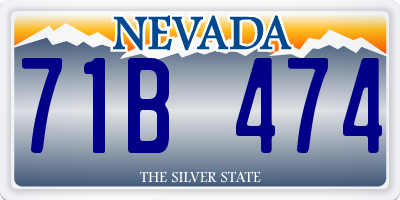 NV license plate 71B474