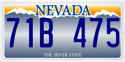 NV license plate 71B475