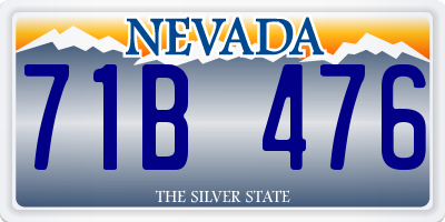 NV license plate 71B476