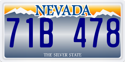 NV license plate 71B478