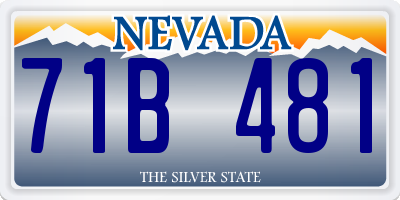 NV license plate 71B481