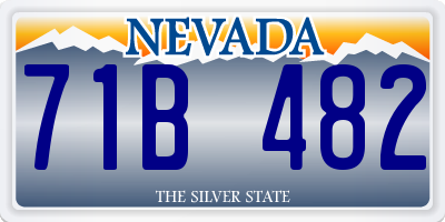 NV license plate 71B482