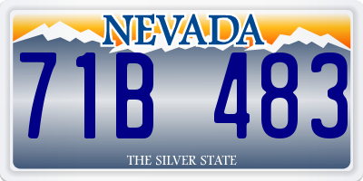 NV license plate 71B483