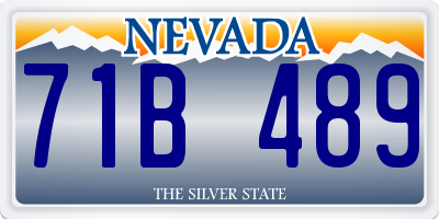 NV license plate 71B489