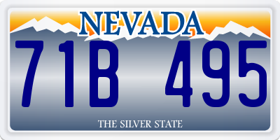 NV license plate 71B495