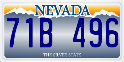 NV license plate 71B496