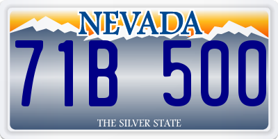 NV license plate 71B500