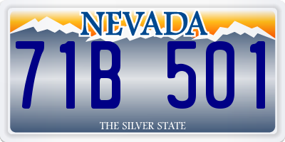 NV license plate 71B501