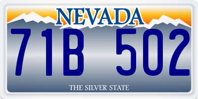 NV license plate 71B502