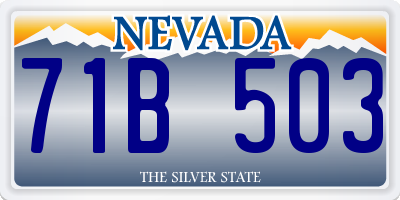 NV license plate 71B503