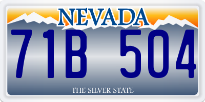 NV license plate 71B504