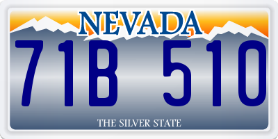 NV license plate 71B510